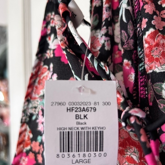 Hyfve Woven Floral Cut-Out Maxi Dress Size Large - Picture 10 of 14